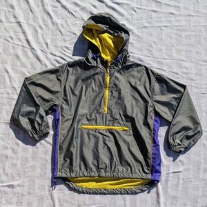 Actra 1/4 Zip Gray Yellow Purple Vintage Windbreaker Medium LA LAKERS COLORS
